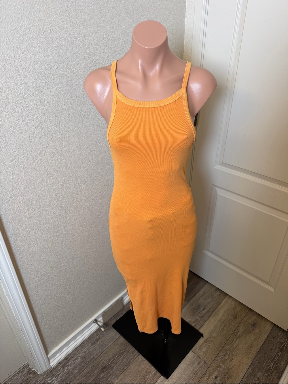 Old Navy Sleeveless Ribbed Midi Dress - Orange